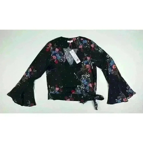 NEW! Parker Women's XS Floral V-Neck Bell-Sleeve Blouse NWT $245 - Picture 1 of 3